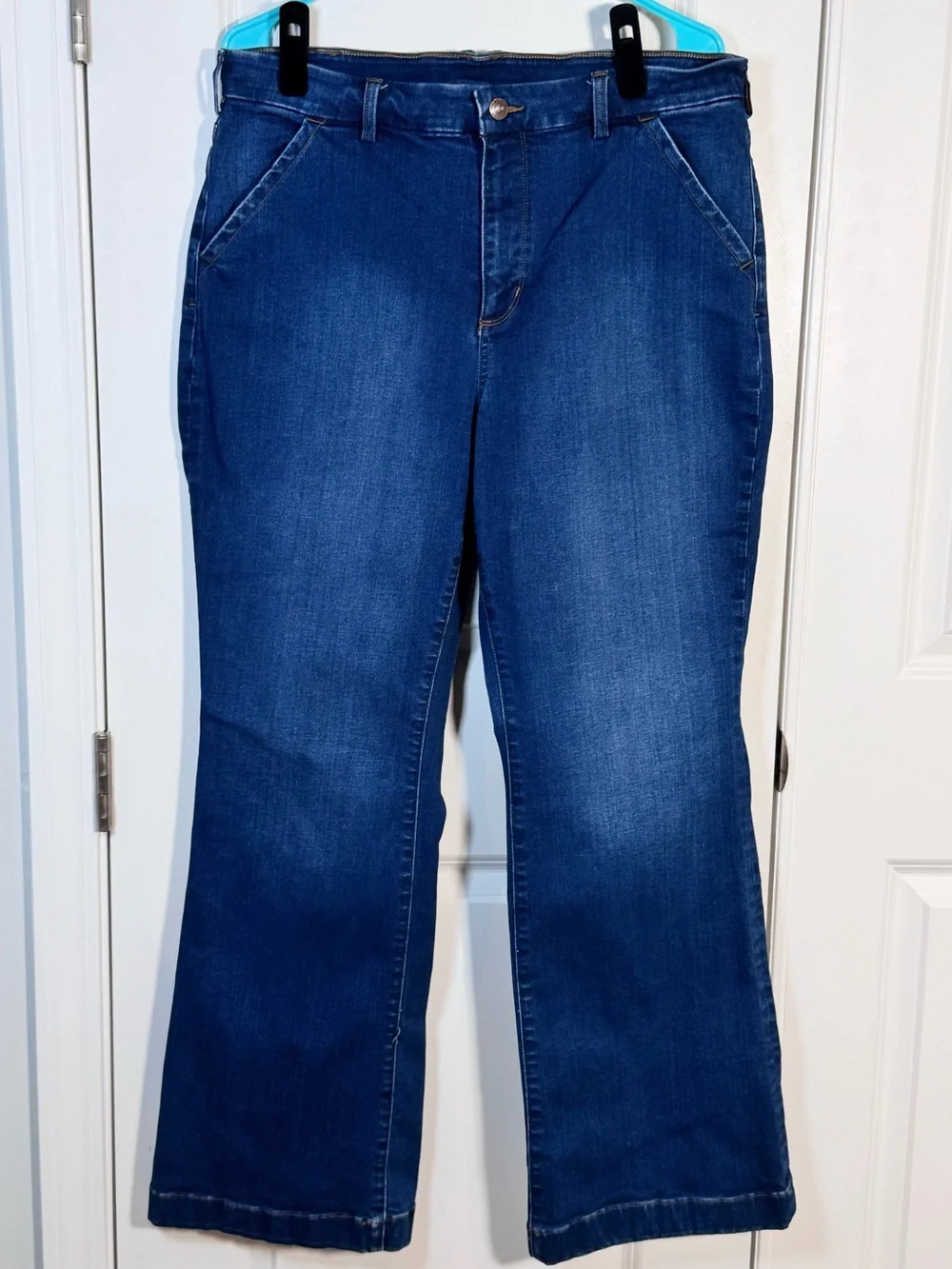 Duluth Trading Women Bootcut Jeans 14 Dark Wash Western Cowgirl Ranch Stretch